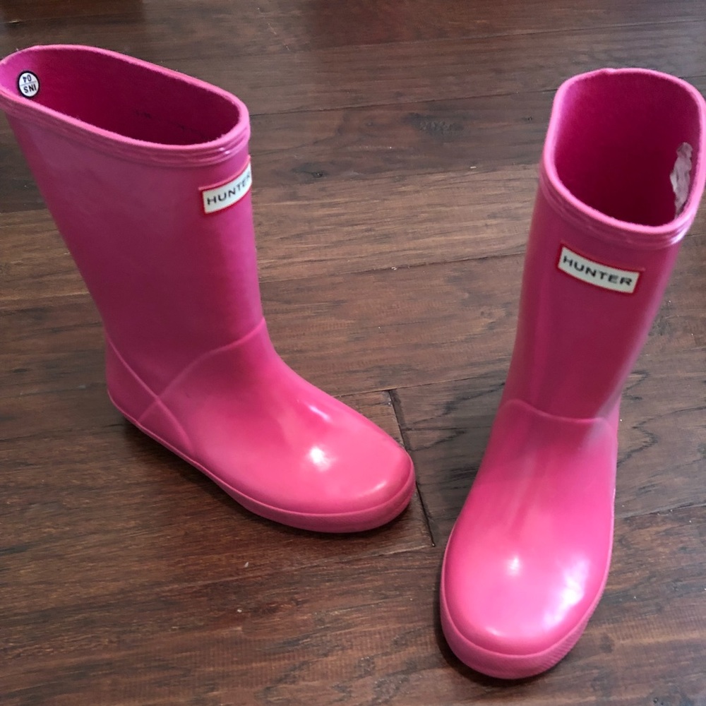 Girls HUNTER rain boots pink size 12 youth